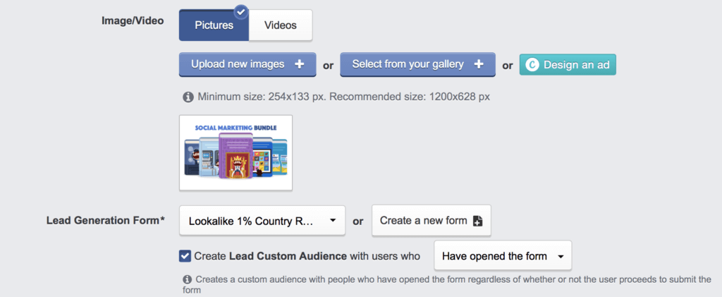 Facebook’s A/B testing functionality