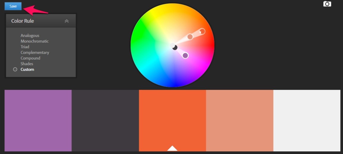 adobe color cc save button