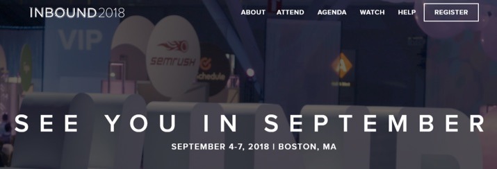 inbound 2018 conference homepage