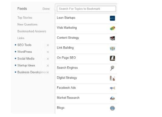 add more topics to your bookmark