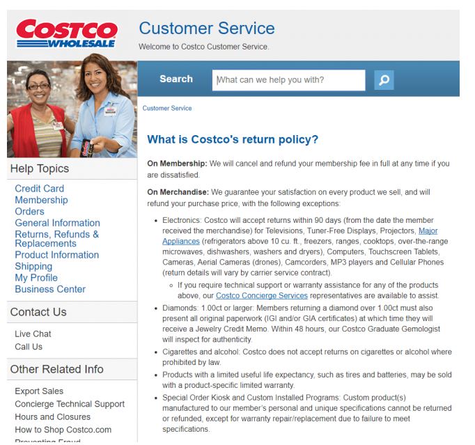 costco return policy