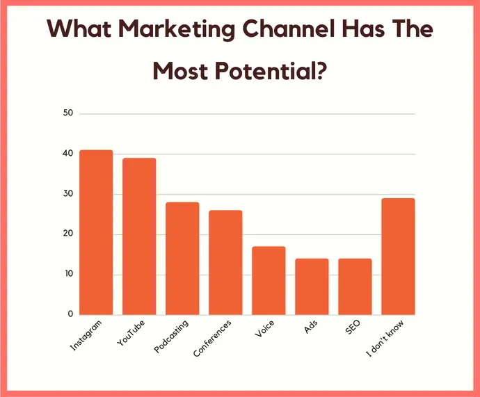 Which marketing channel do you feel has the most potential