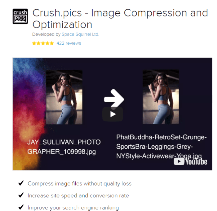 page speed insights crush pics Shopify tool