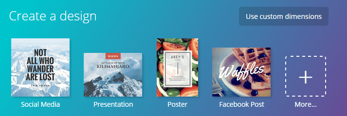 Canva to create text-based images as a part of content marketing strategy.