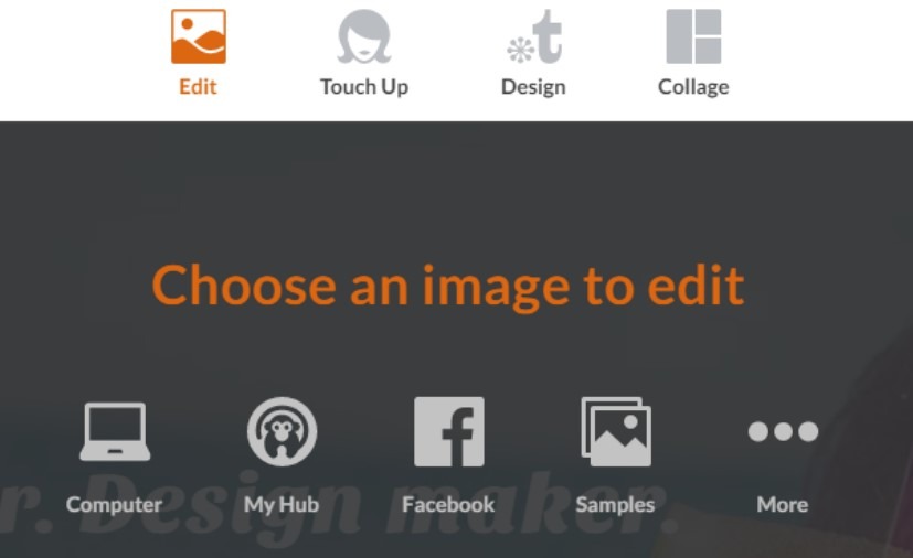 PicMonkey is an image editing tool that allows you to edit existing images.